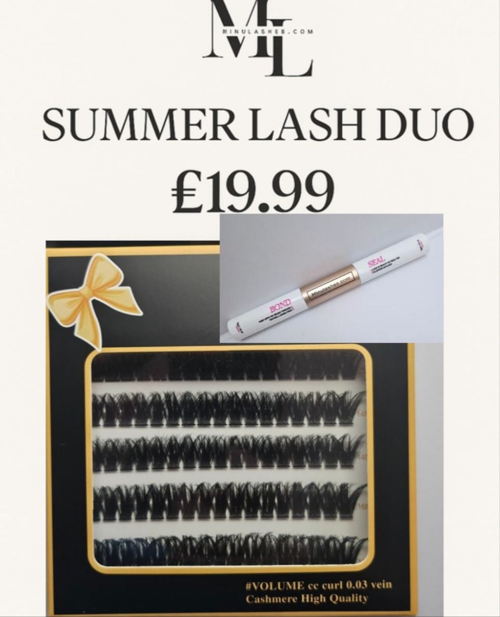 MinuLashes DIY Lash Clusters - Volume 0.03 Vein - 102 Pieces (10mm, 12mm, 14mm, 16mm, 18mm) + brush