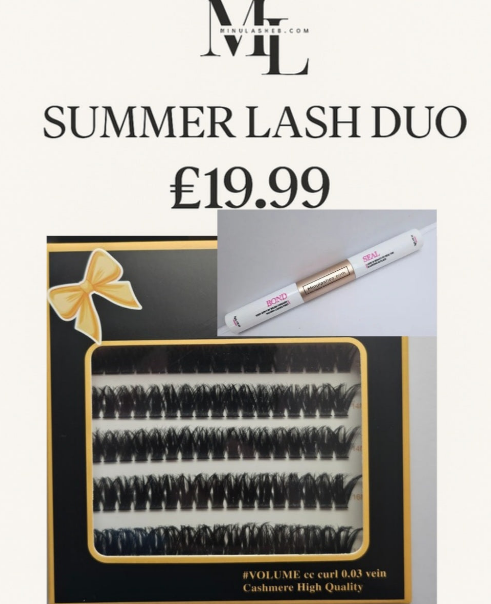 MinuLashes DIY Lash Clusters - Volume 0.03 Vein - 102 Pieces (10mm, 12mm, 14mm, 16mm, 18mm) + brush