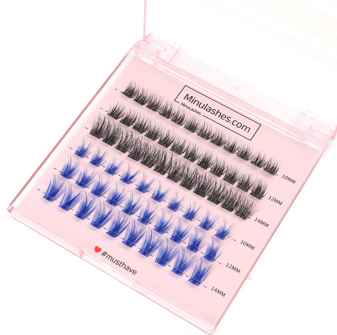 Black and blue eyelashes by MinuLashes