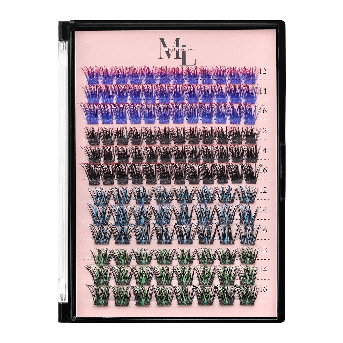 DIY Lash Clusters D-Curl Color Mix โ 4 Styles in One Pack by MinuLashes