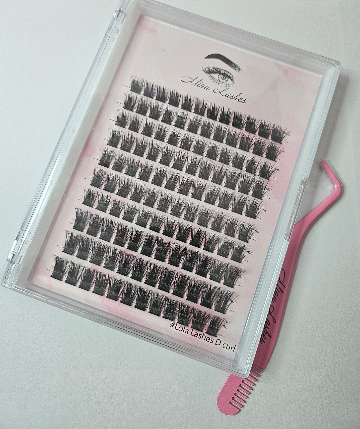 DIY Lash Extension Kit – Large Cluster Tray + Tweezer 4 Styles 10 12 14mm