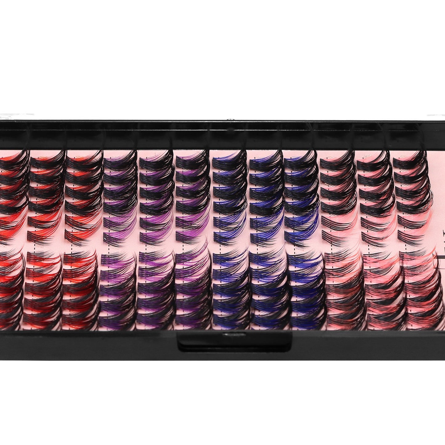 DIY Lash Clusters D-Curl Mix โ Black with Color Accents (Red, Purple, Pink & Blue) by MinuLashes