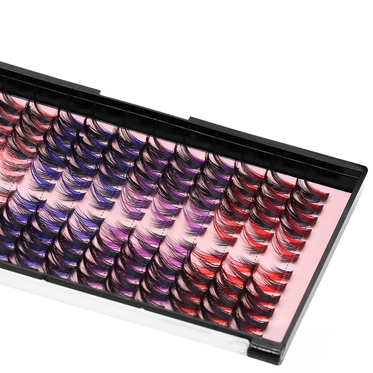DIY Lash Clusters D-Curl Mix โ Black with Color Accents (Red, Purple, Pink & Blue) by MinuLashes