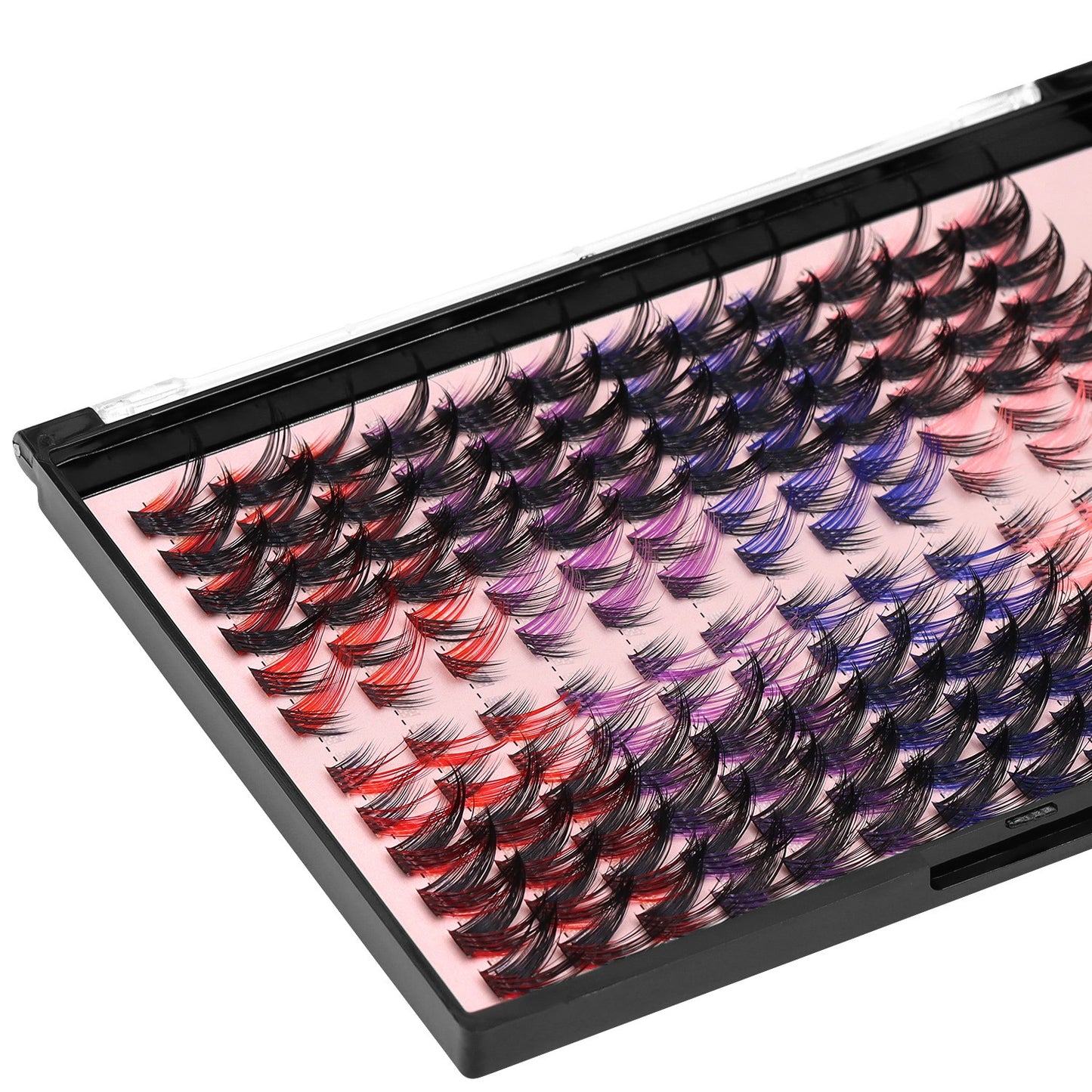 DIY Lash Clusters D-Curl Mix โ Black with Color Accents (Red, Purple, Pink & Blue) by MinuLashes
