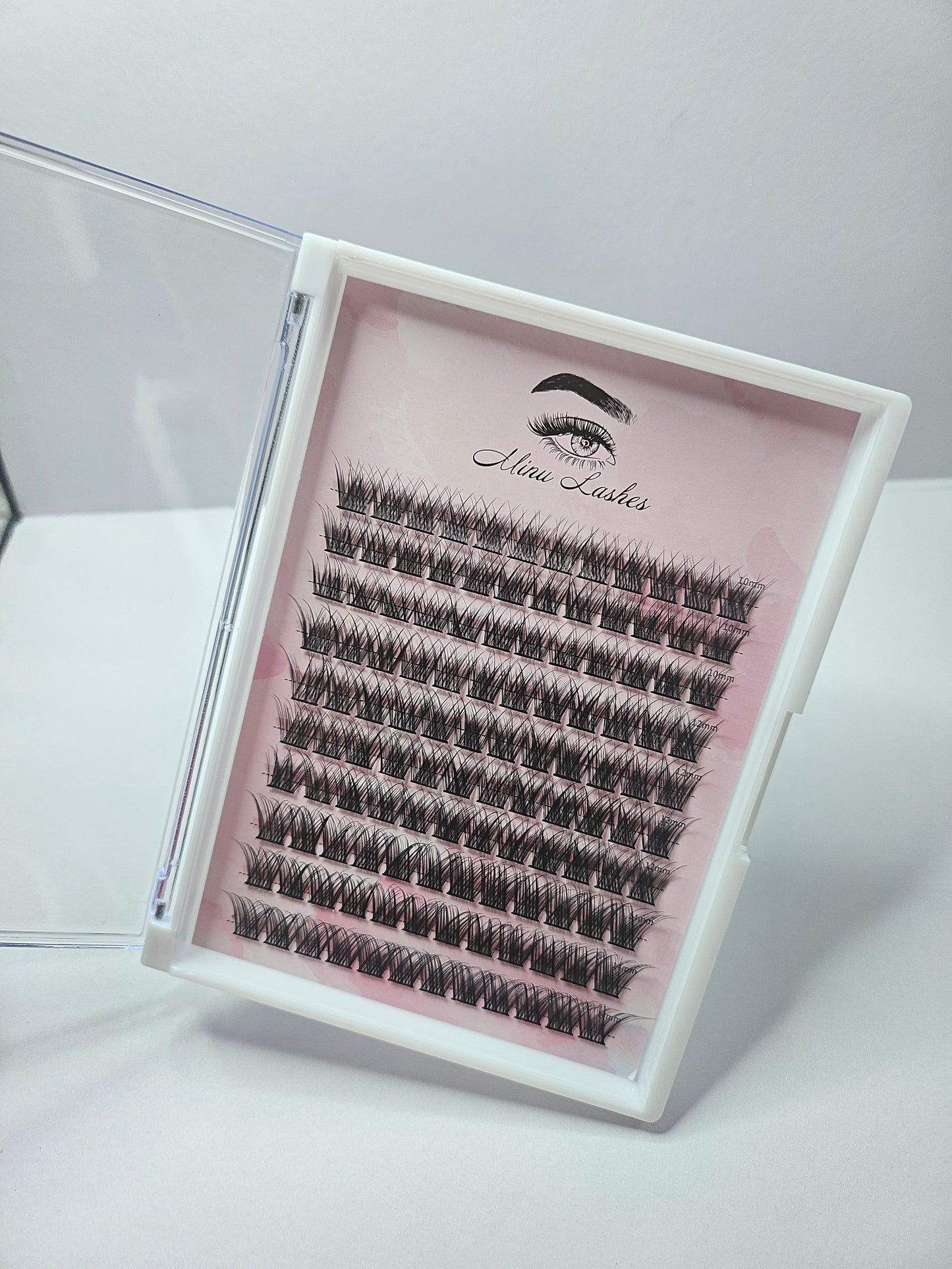 DIY Lash Extension Kit – Large Cluster Tray + Tweezer 4 Styles 10 12 14mm