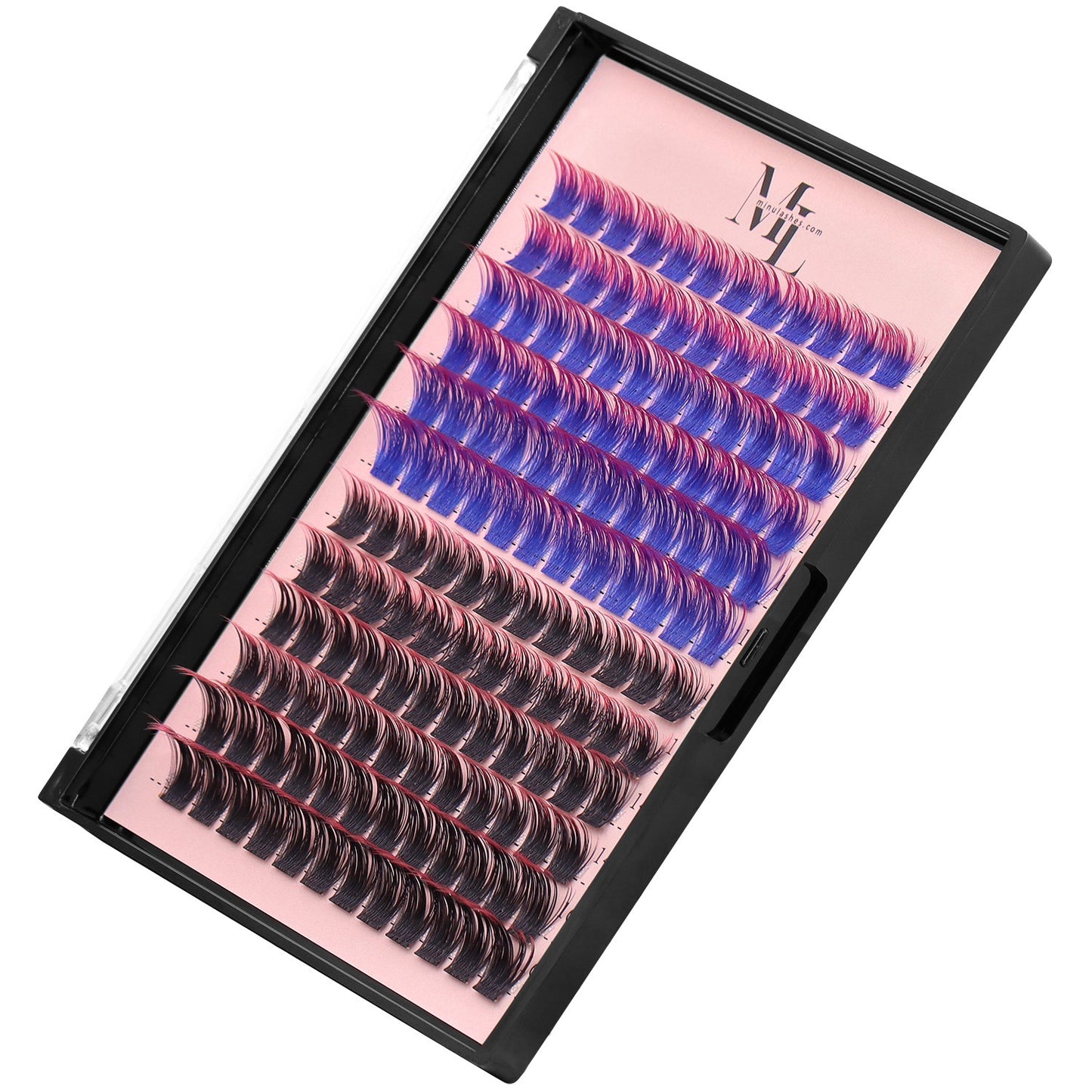 DIY Lash Clusters D-Curl Ombre โ Black to Color Fade by MinuLashes