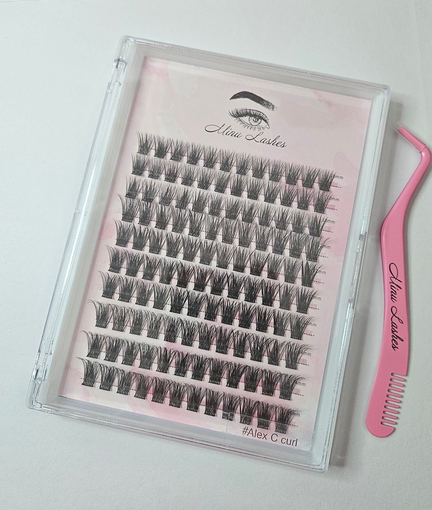 DIY Lash Extension Kit – Large Cluster Tray + Tweezer 4 Styles 10 12 14mm