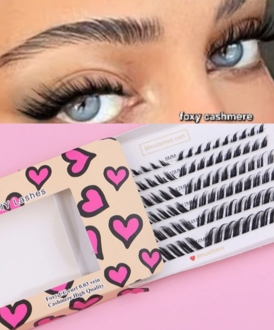 Cashmere Curl CC  DIY Cluster Lashes – At Home Salon Quality 8 10 12 14 16mm by MinuLashes