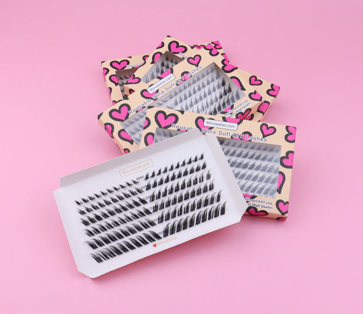 Cashmere Curl CC  DIY Cluster Lashes – At Home Salon Quality 8 10 12 14 16mm by MinuLashes
