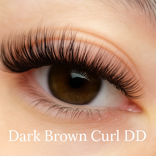 Dark Brown DD Curl Cashmere Lash Extensions – Large Tray 8–18mm by MinuLashes 